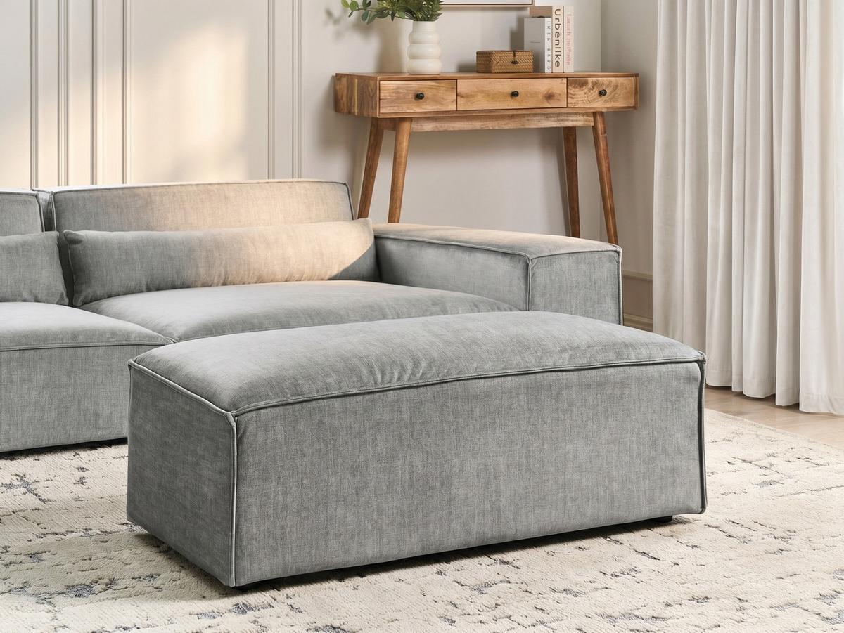 OTTOMANE Stoff Grau Hellnar - Grau, Textil (52/39/102cm) - Beliani