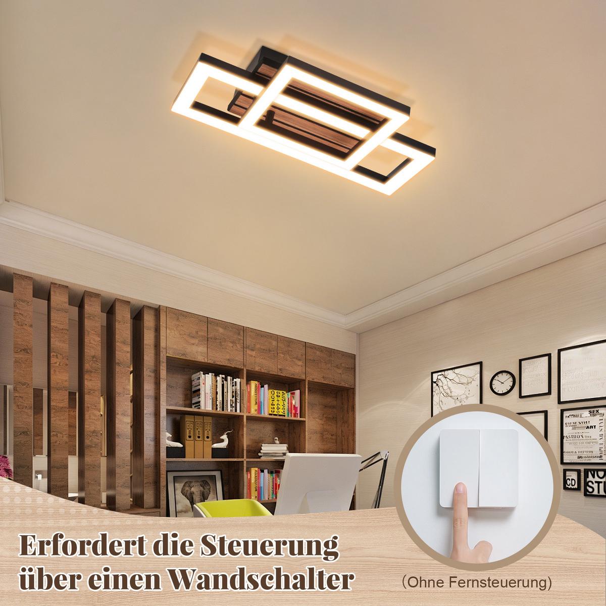 LED DECKENLEUCHTE Civoril 34.5/22/8 cm - Schwarz, Kunststoff/Metall (34.5/22/8cm) - ZMH