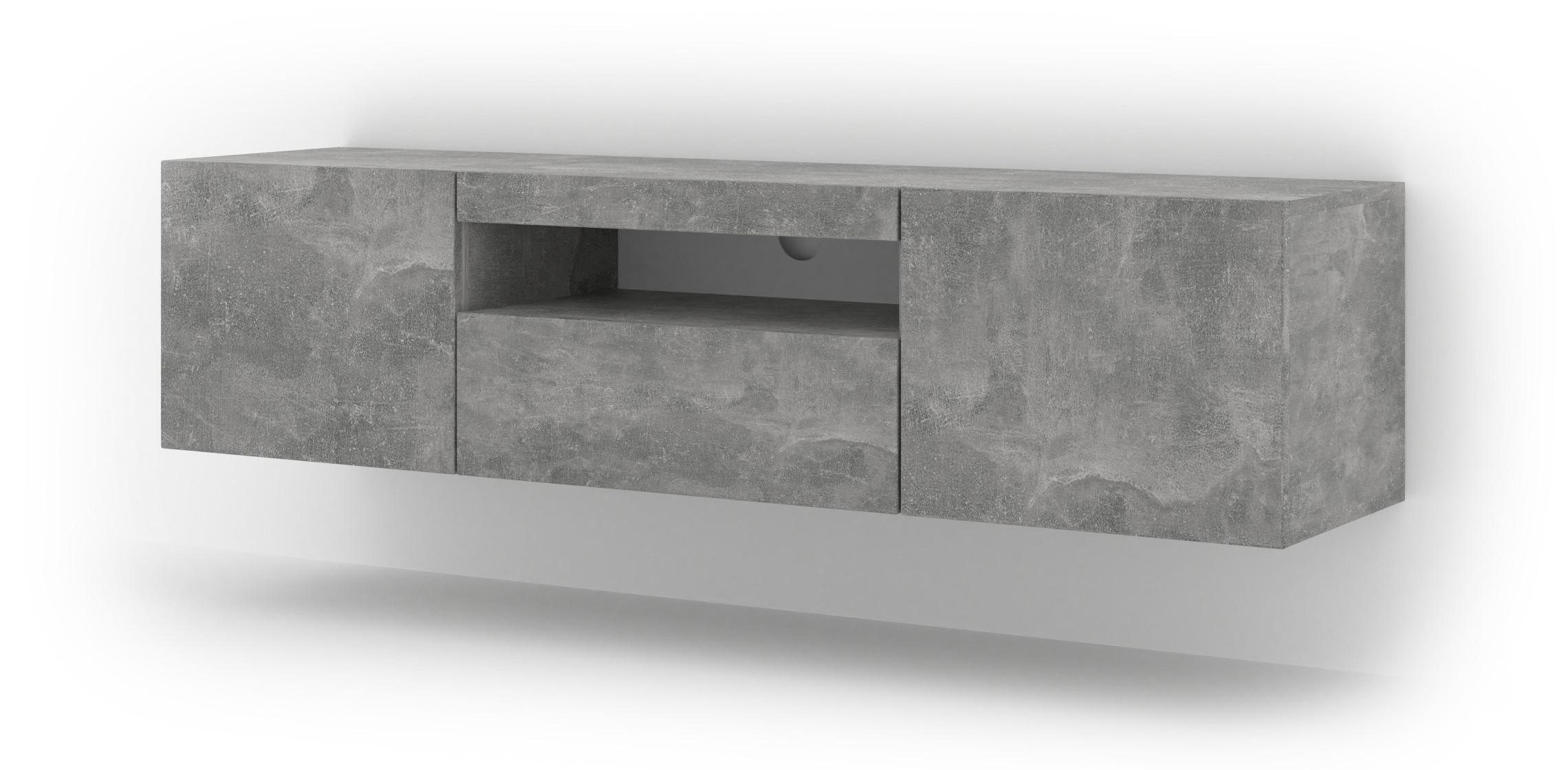 TV LOWBOARD Beton 150/42/37 - Grau, Holzwerkstoff (150/42/37cm) - RAUMHIRSCH FURNITURE