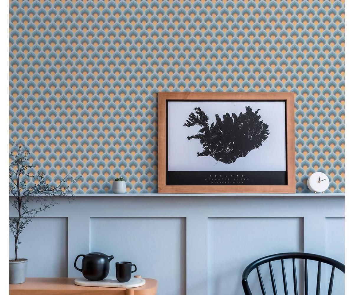 VLIESTAPETE Türkis 53/850 cm - Türkis, Textil (53/1cm) - KUNSTLOFT