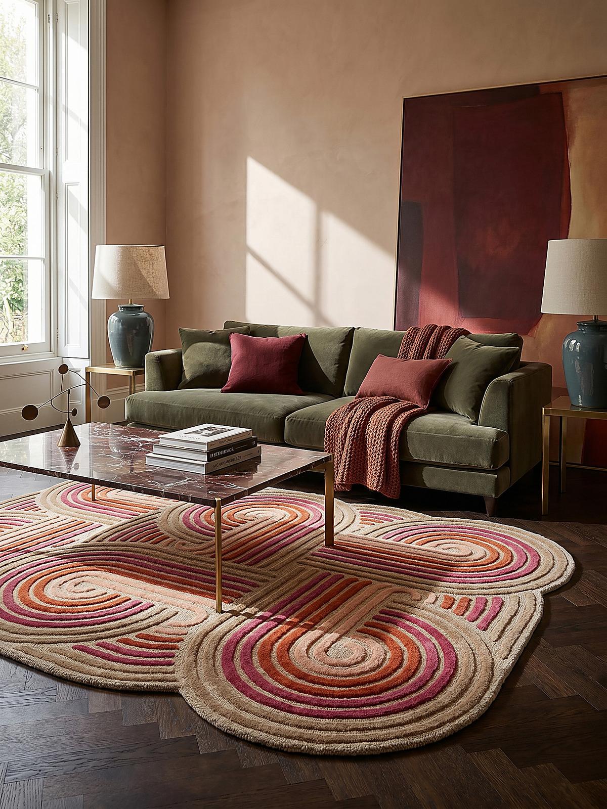 WOLLTEPPICH SOAR, abstrakt, Rosa, 200 x 300 cm - Rosa, Textil (300/200cm) - KADIMA DESIGN