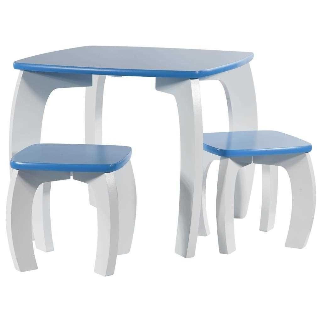 HOCKER und TISCH, 96x48x42cm, 3-tlg. - Blau, Holzwerkstoff (96/42/48cm) - Wanderlust