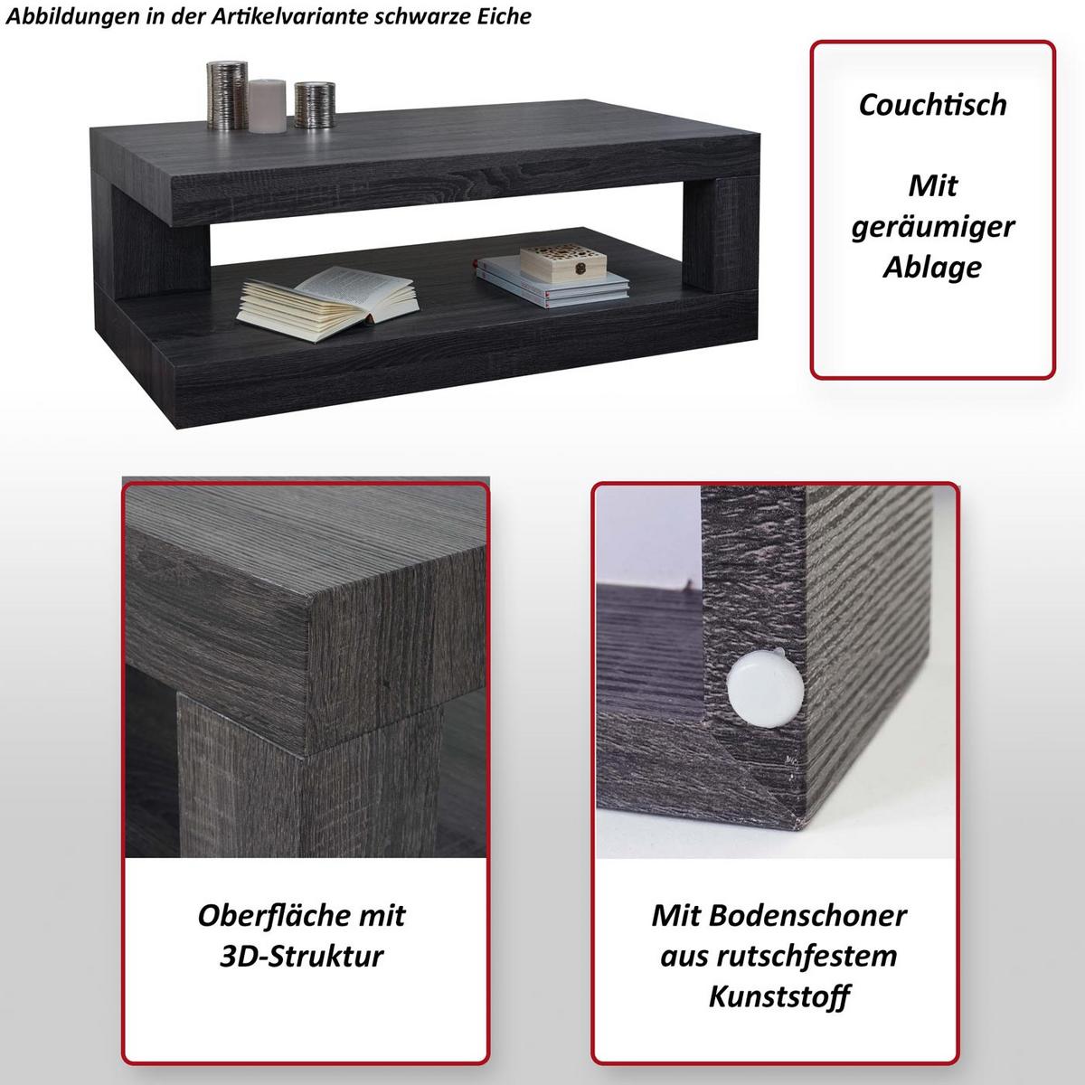 COUCHTISCH rechteck Eiche Dunkel Dekor - Trüffeleichefarben, Holzwerkstoff (60/110/40cm) - MCW