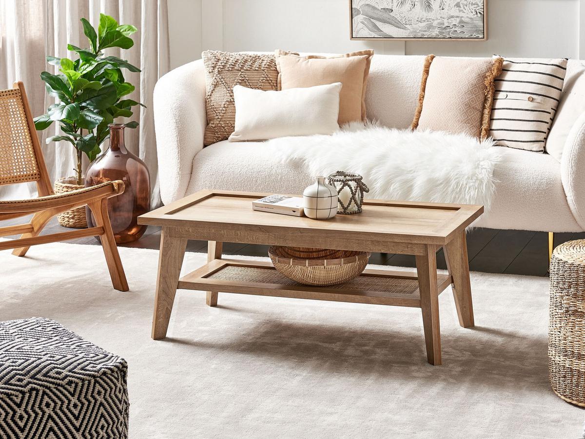 COUCHTISCH heller Holzfarbton 100/50 cm Simla - Hellbraun, Holzwerkstoff (50/100/40cm) - Beliani