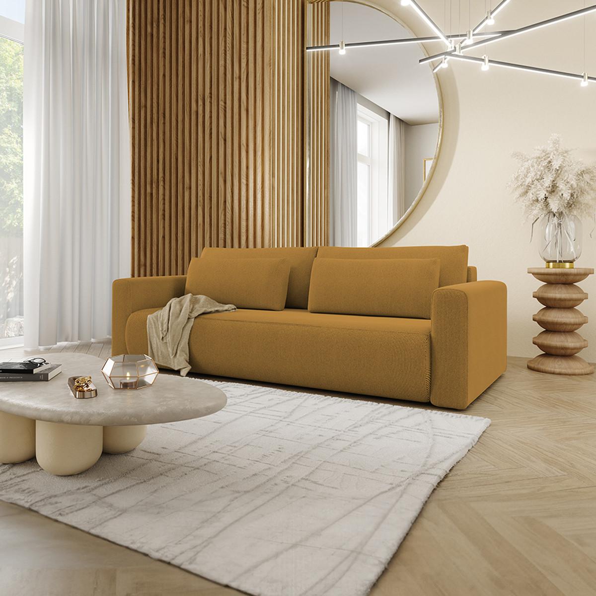SOFA Evy 3 Sitzplätze Gelb - Gelb, Holz (238/82/105cm) - Petits-meubles