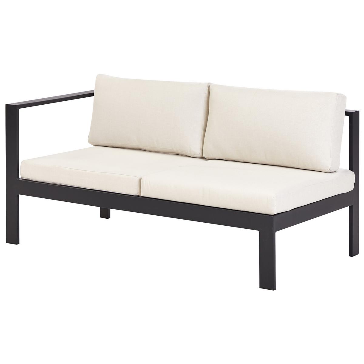LOUNGE-SET 5-sitzer Aluminium Cremeweiß Messina - Schwarz/Weiß, Metall - Beliani