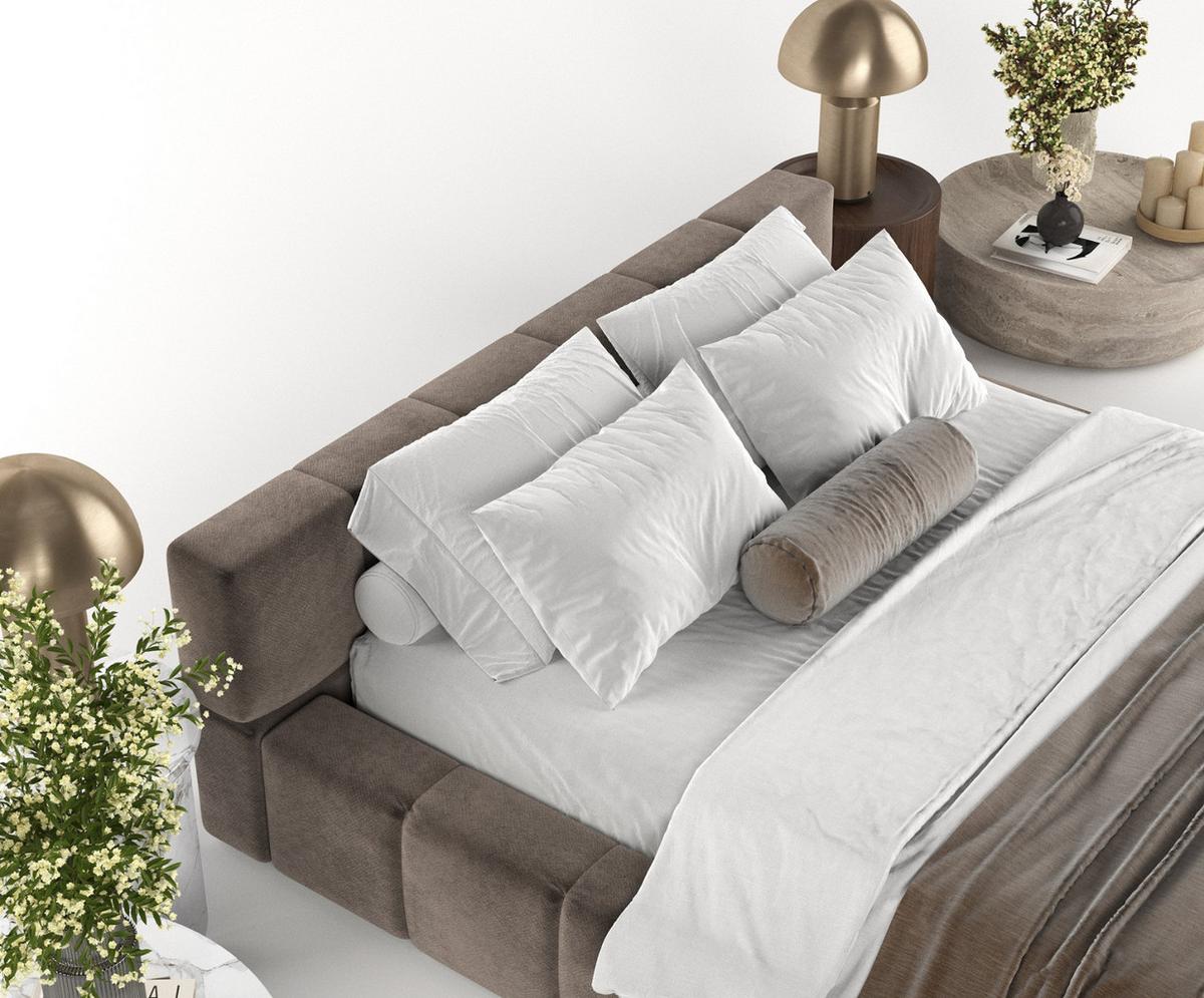 POLSTERBETT Milos mit Stauraum 180/200 cm Braun im Terra NW Stoff - Schwarz/Naturfarben, Holz/Holzwerkstoff (180/200cm) - AltaBeds
