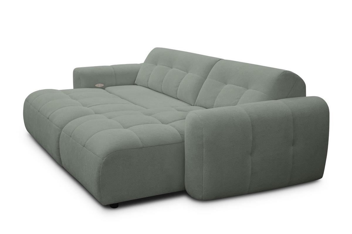 ECKSOFA LUMERO 4-Sitzer RECHTS, olive - Schwarz/Olivgrün, Holz/Textil (275/166cm) - Courtois Laville