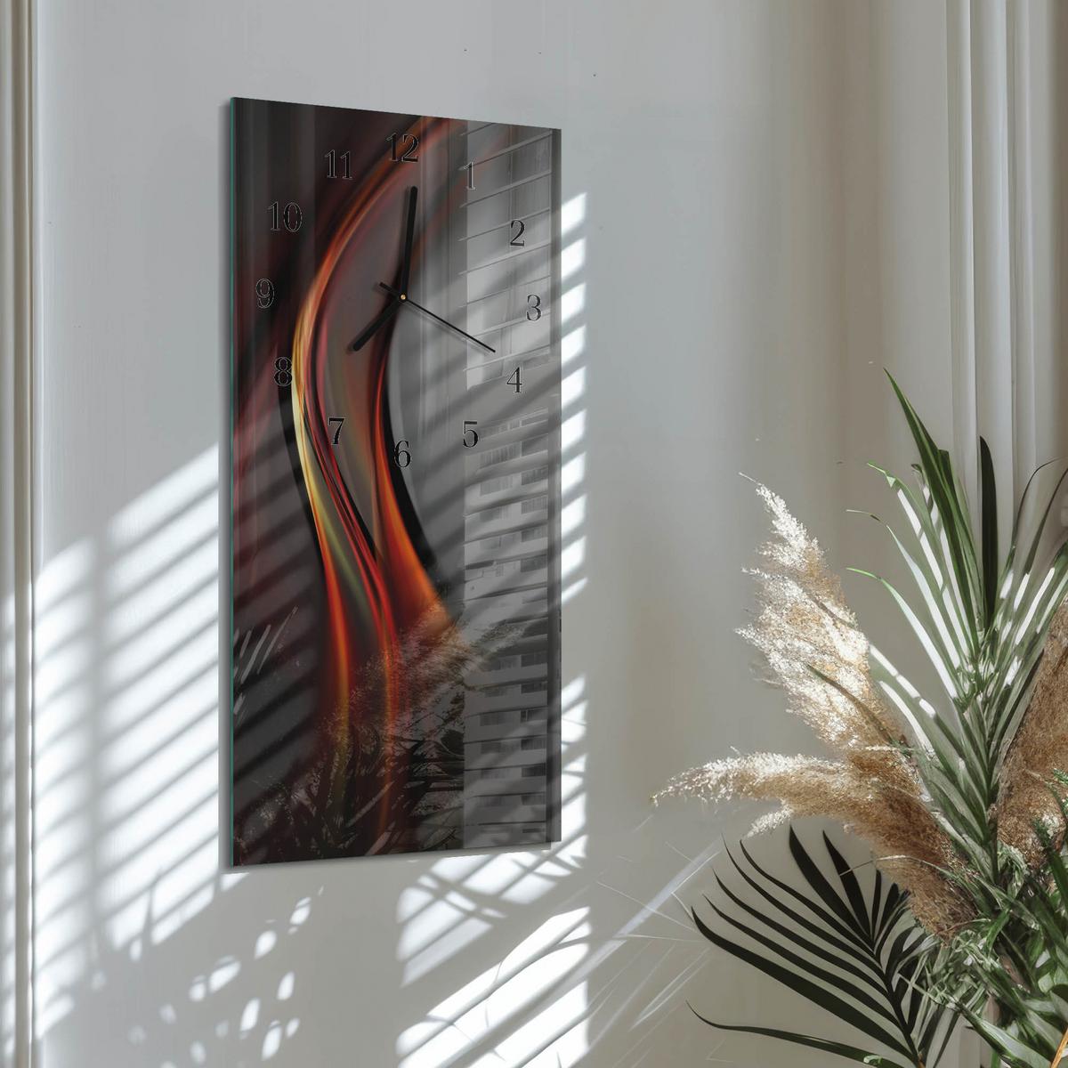 WANDUHR aus Glas 30x60 cm - Muster - Multicolor, Glas (30/60/0.4cm) - TULUP