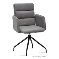 ARMLEHNSTUHL drehbar (4er-Set) Donica 52x92x60 Schwarz/Grau - Schwarz/Grau, Kunststoff (60/92/52cm) - 58aufmkessel