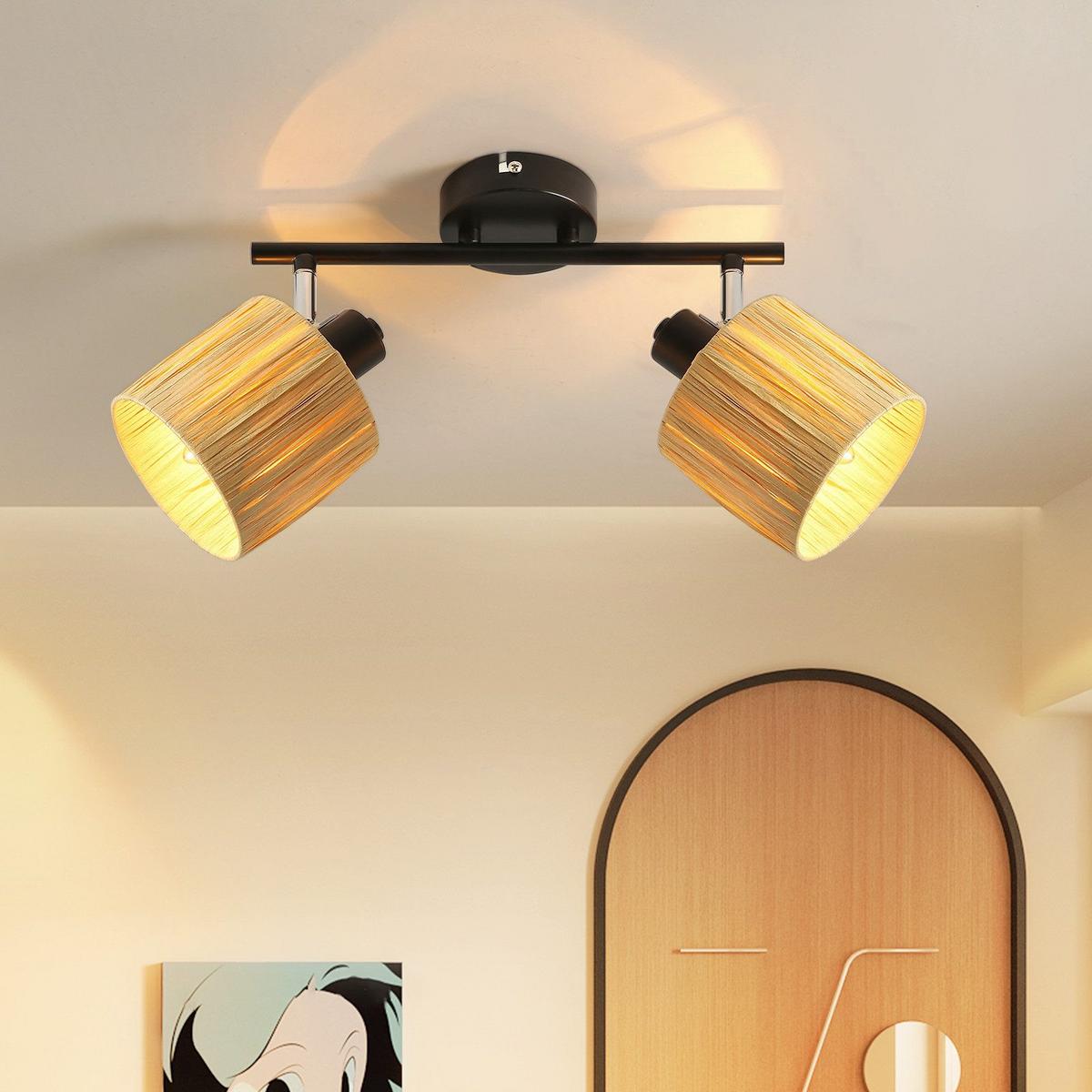 DECKENSTRAHLER Magnano 2-flammig 34.5/17.5/16.5cm - Schwarz, Metall (34.5/17.5/16.5cm) - Nettlife