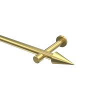 GARDINENSTANGE Prestige Savio 120 cm, 1-läufig (ohne Ringe), 20 mm Ø Messing-Optik - Messingfarben, Metall (120cm) - INTERDECO