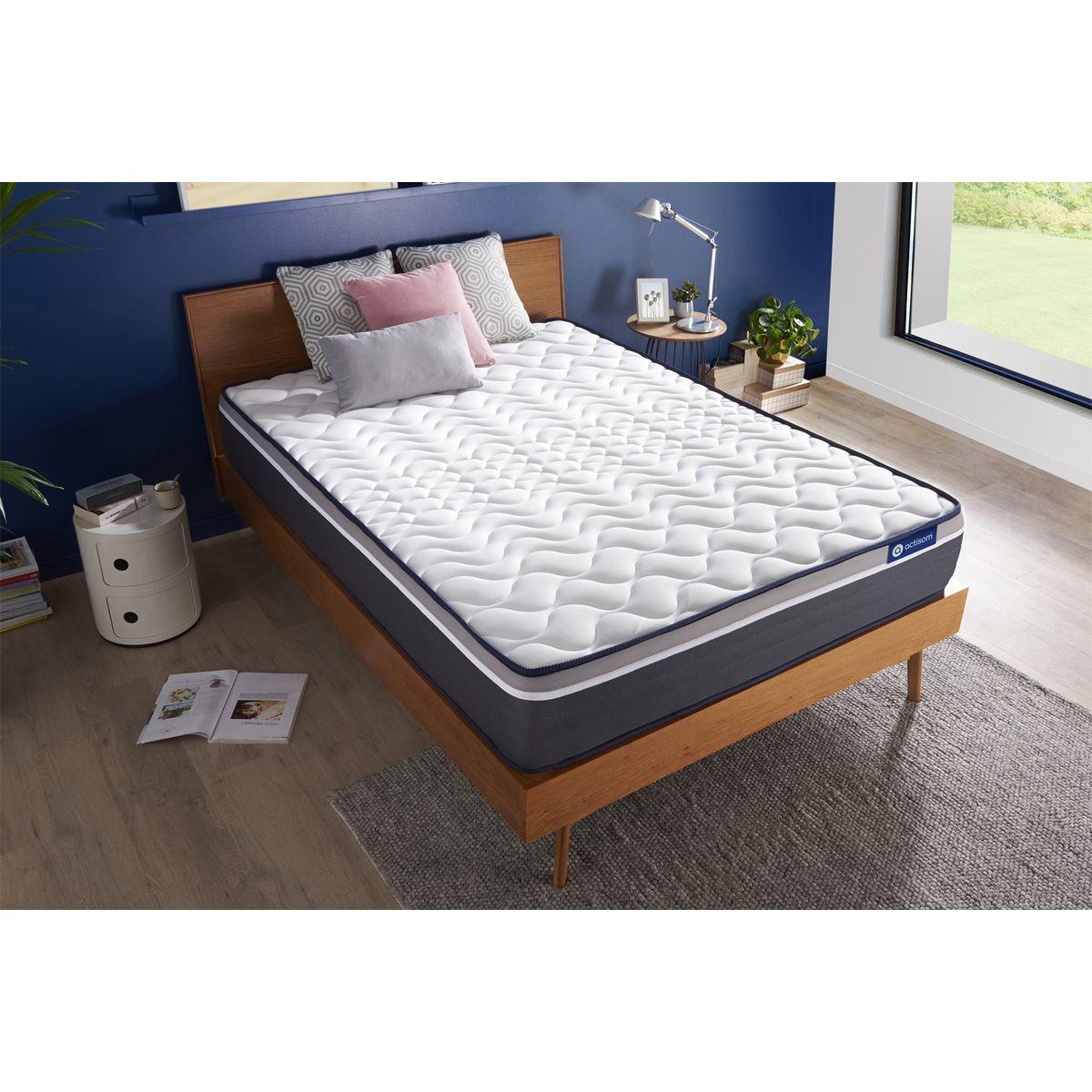 MATRATZE Actiflex plus Taschenfederkern und Memory-Schaum 80 x 200 cm h4 - Weiß, Textil (80/200cm) - ACTISOM