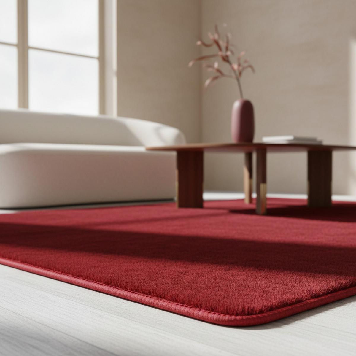 KURZFLORTEPPICH Waschbar ISAR, einfarbig, Rot, Ø 80 cm - Rot, Textil (80/80cm) - KADIMA DESIGN