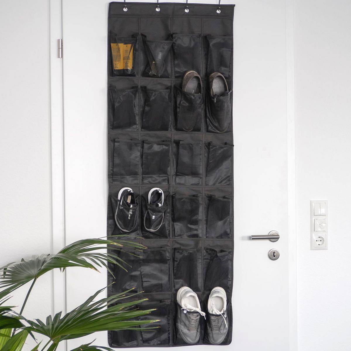 HÄNGENDES SCHUHREGAL 55.5/148 cm - Schwarz, Textil (55.5/2/148cm) - Intirilife