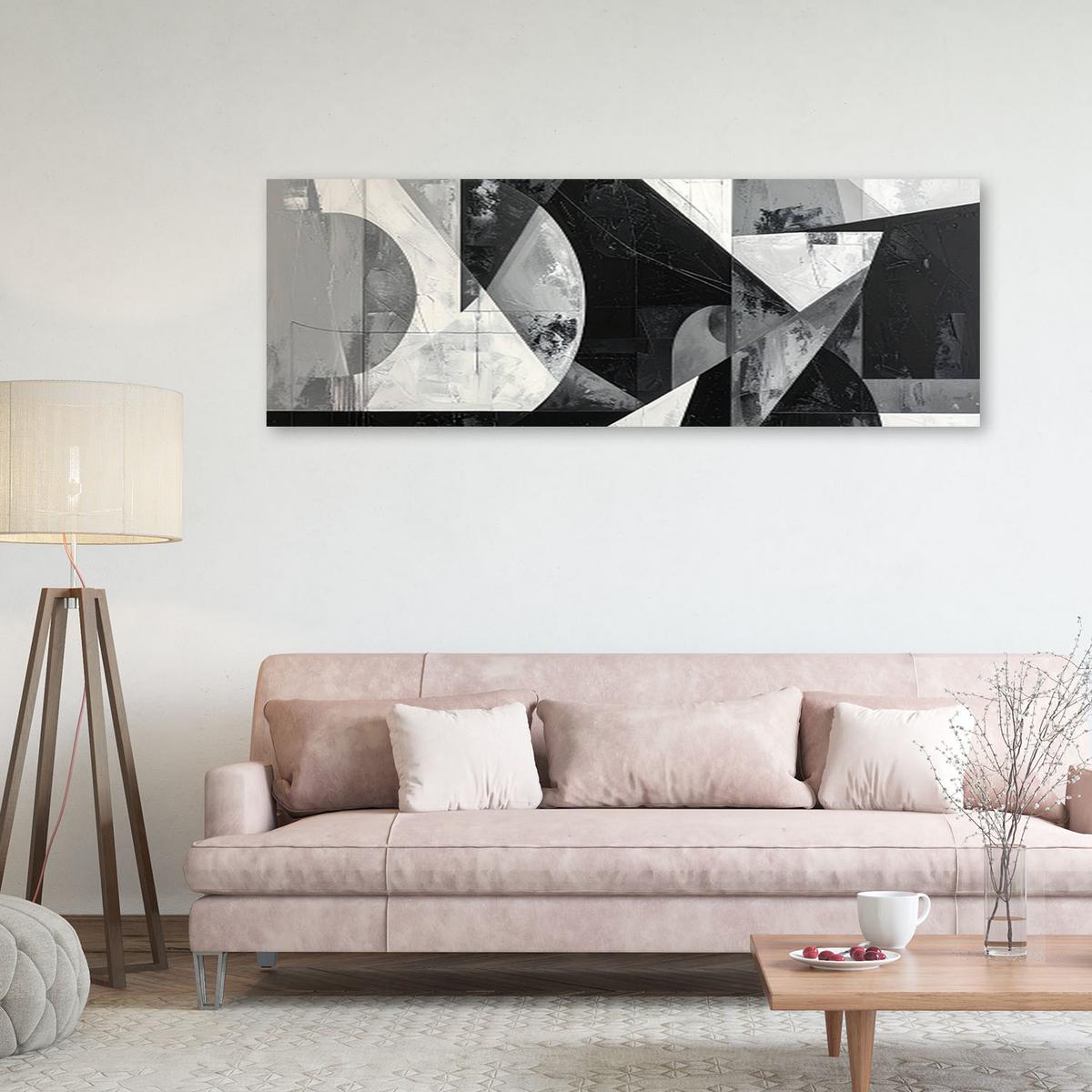 LEINWANDBILD 3D und geometrisch 150x50cm - Grau, Textil (150/50cm) - Feeby