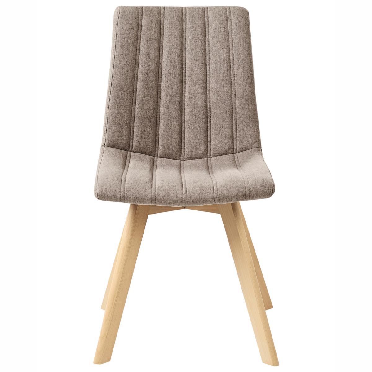 ESSZIMMERSTUHL 2er Set Stoff Braun Calgary - Braun, Textil (48/86/56cm) - Beliani