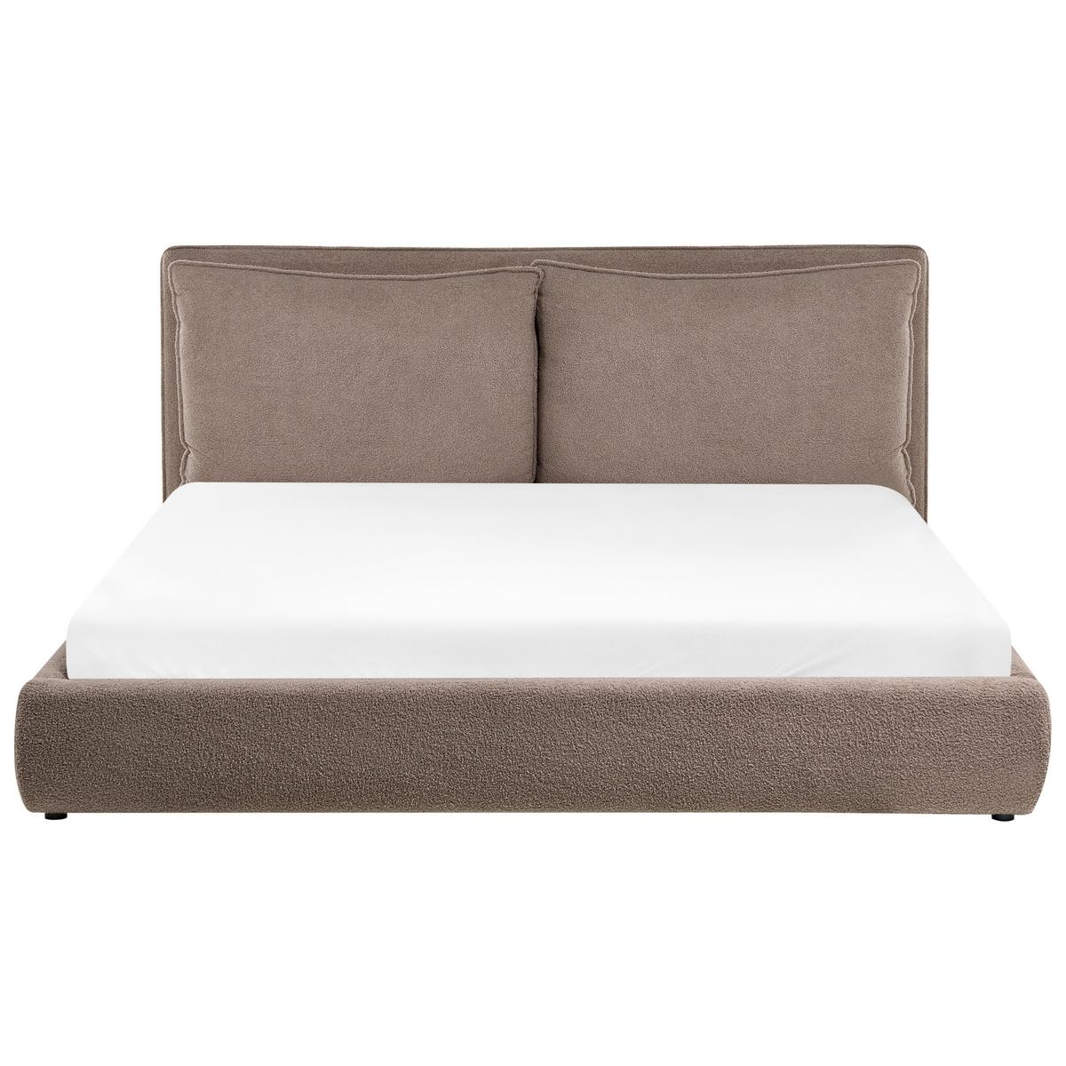 BETT mit Lattenrost 180/200 cm Braun Bajonna - Schwarz/Braun, Textil (180/200cm) - Beliani