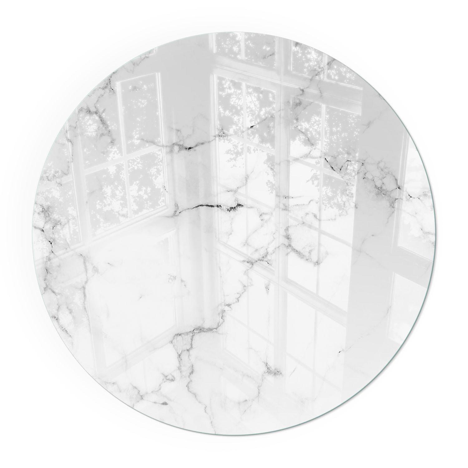 GLASPLATTE für Kamin Ø 70 cm - Weiß, Glas (70/70/0.4cm) - TULUP