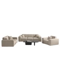 SOFASET Celes Premium 3-2-1 In Opera - Beige, Holzwerkstoff/Textil (225/73/88cm) - Fun Möbel