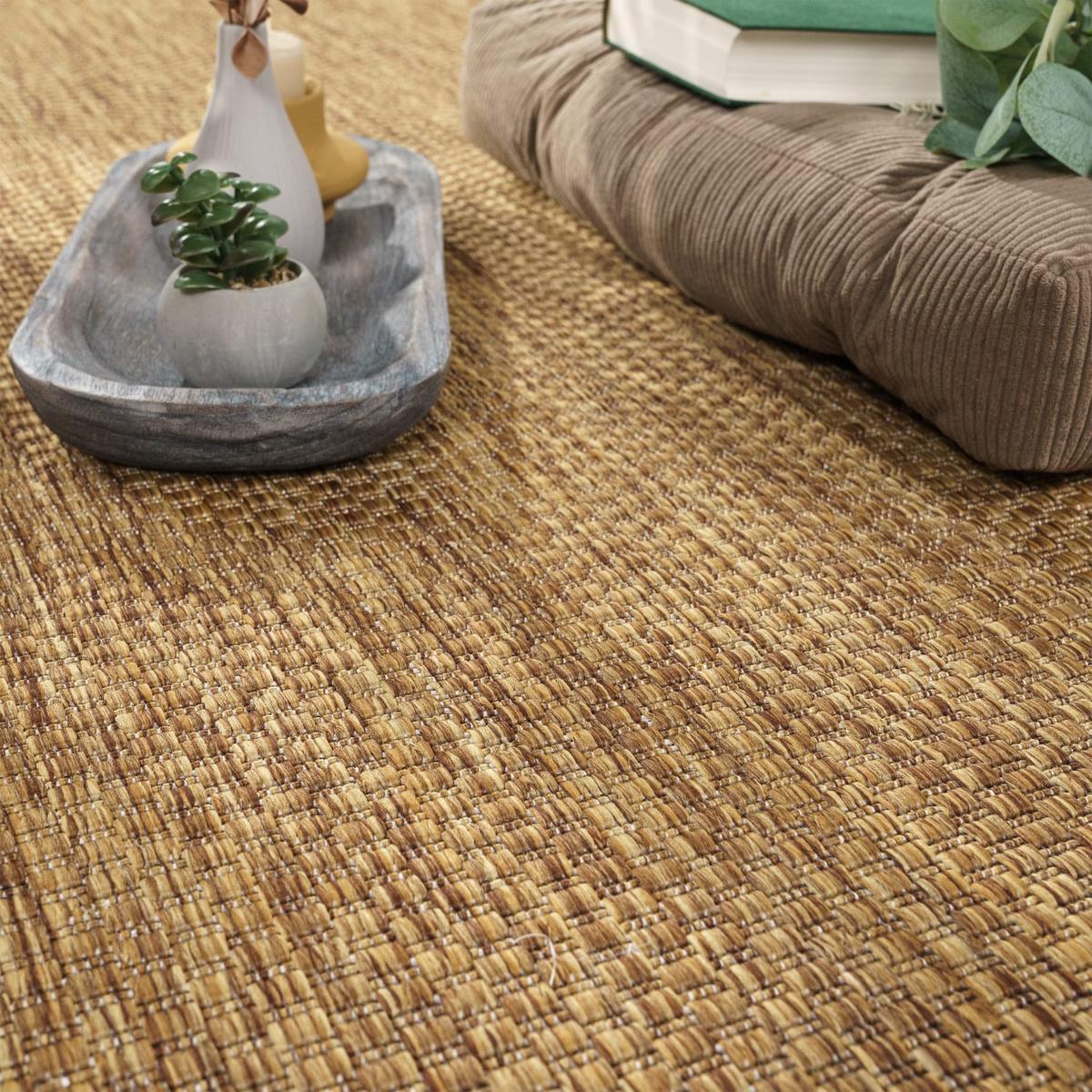 FLACHWEBTEPPICH, einfarbig, aus Polypropylen, Braun-Beige, Ø 80 cm - Braun, Textil (80/80cm) - KADIMA DESIGN