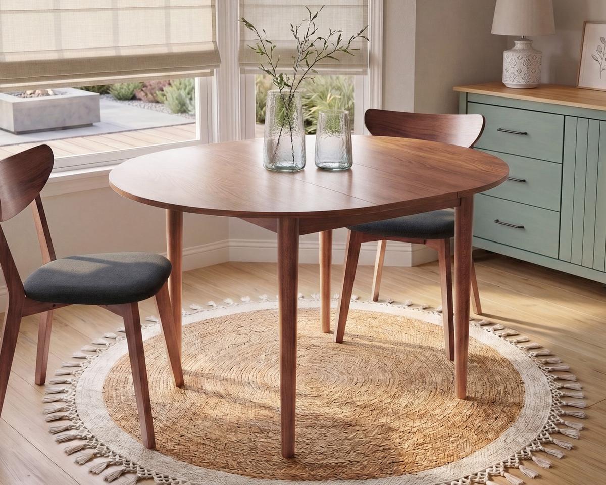 ESSTISCH ausziehbar Dunkle Eiche 107-137/107 cm Echo - Dunkelbraun, Holzwerkstoff (107/107/76cm) - Beliani