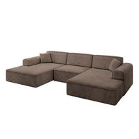 WOHNLANDSCHAFT IREA-U1-v3 - 301x165x77 cm Braun - Braun, Holzwerkstoff/Textil (301/77/165cm) - ALTDECOR