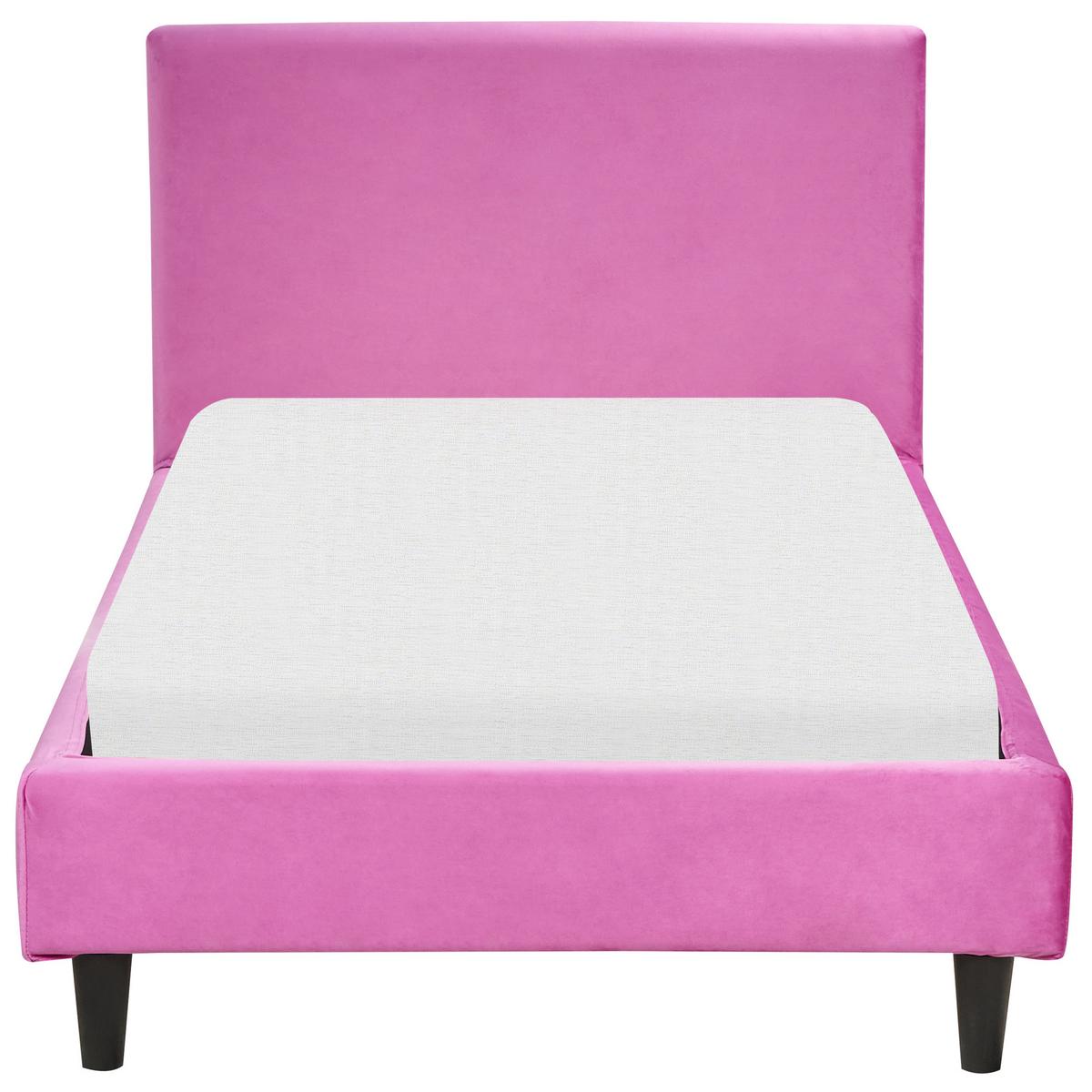 BETTRAHMENBEZUG Samtstoff 90/200 cm Fuchsia Fitou - Pink, Textil (100/214cm) - Beliani