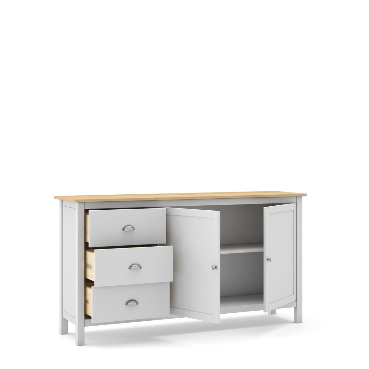 KOMMODE Misti Weiß 150/40/80.5 cm - Weiß, Holz (40/80.5/150cm) - Calicosy