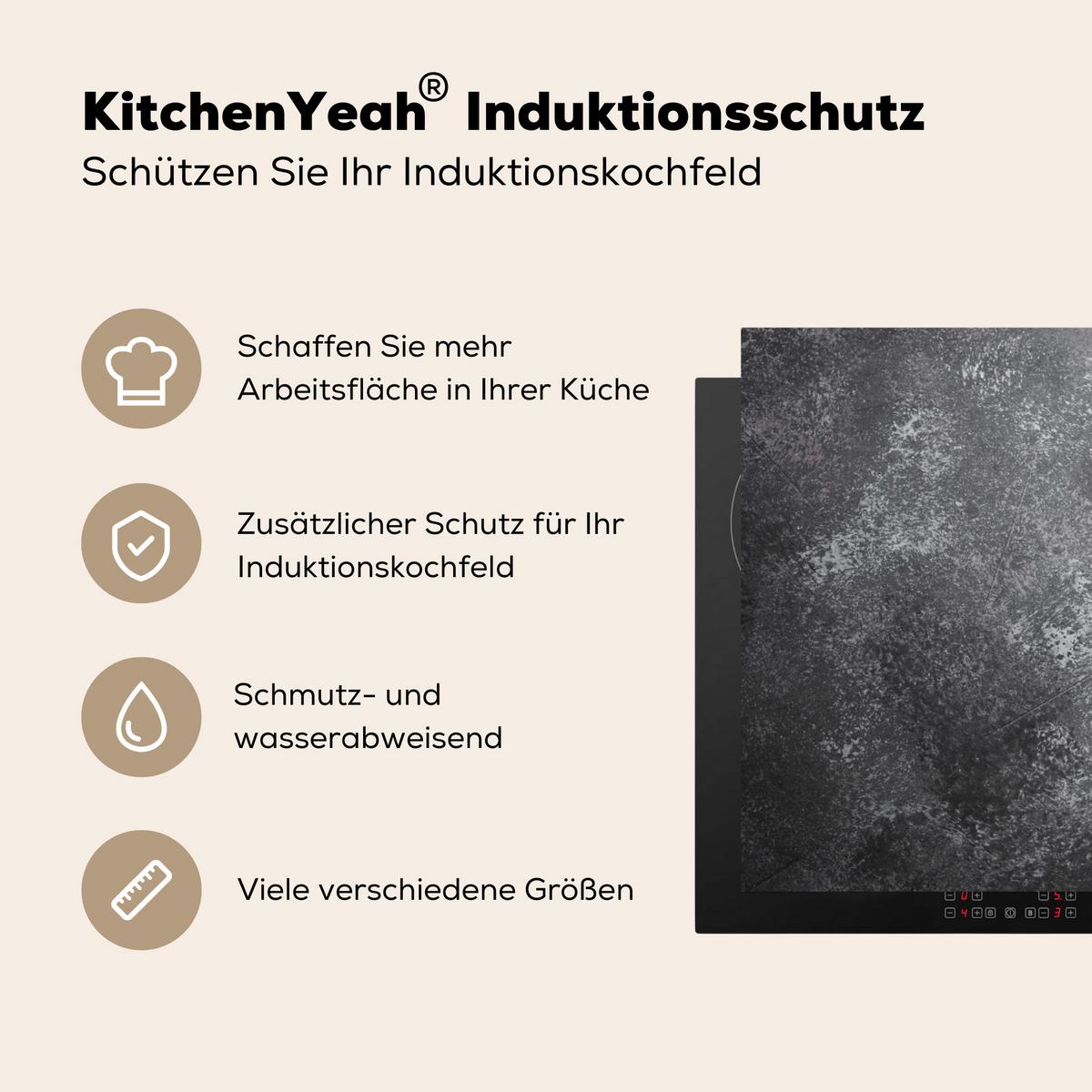 HERDABDECKPLATTE Pfeffer - Kräuter - Gewürze - Beton Ceranfeldabdeckung 85x52 cm - Rot, Kunststoff (85/52/0.2cm) - MuchoWow