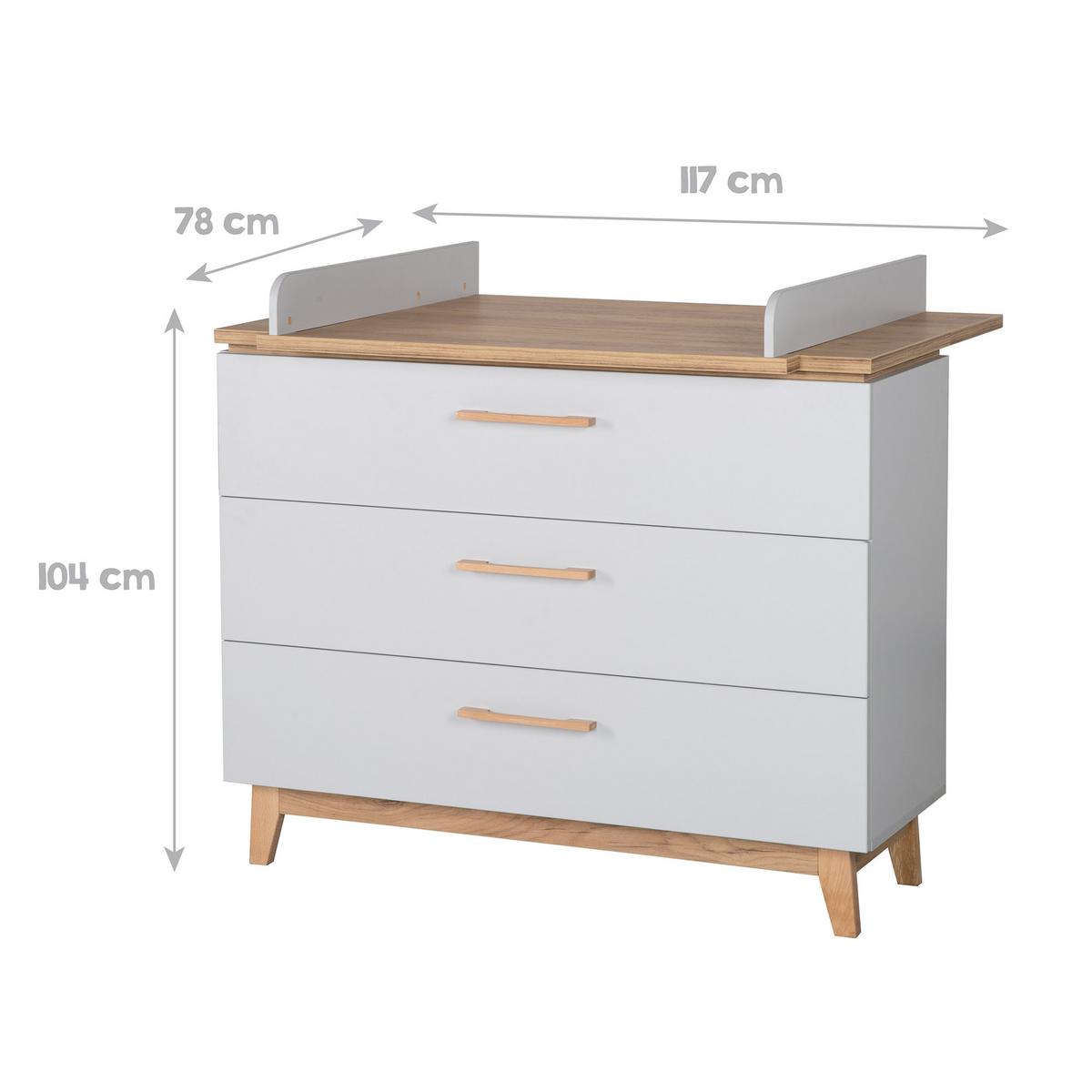 WICKELKOMMODE Caro - Grau, Holzwerkstoff (117/104/78cm) - Roba