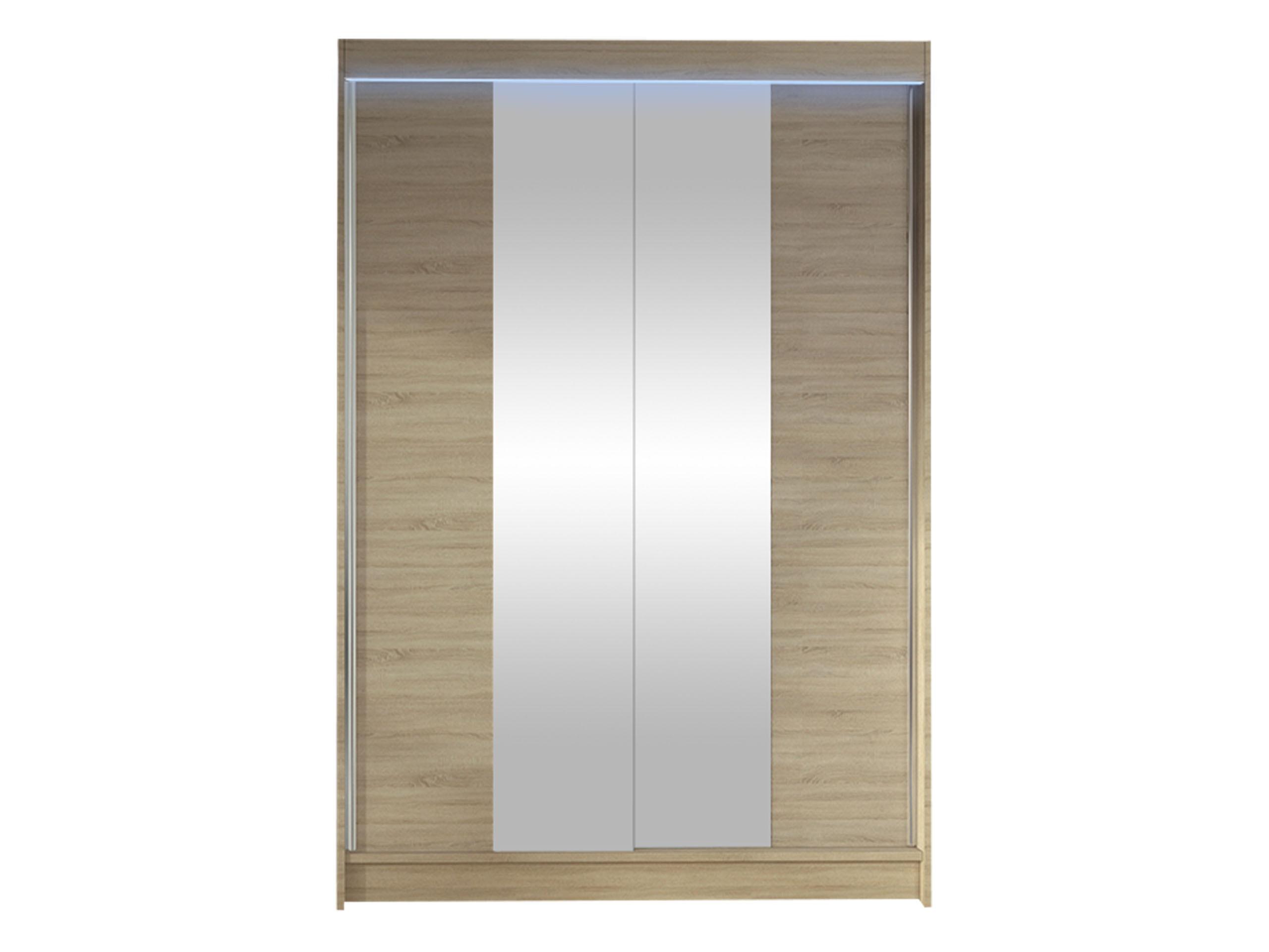 SCHWEBETÜRENSCHRANK Lino II mit RGB LED Beleuchtung - Sonoma Eiche, Holzwerkstoff/Metall (120/200/58cm) - MIRJAN24