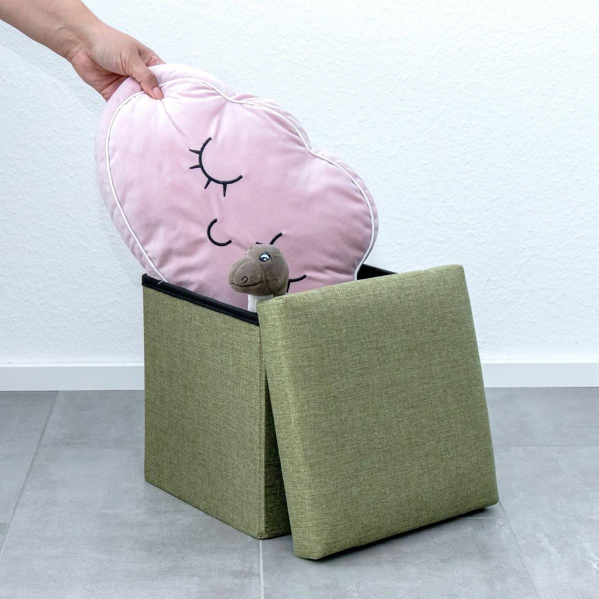 SITZHOCKER Faltbar 30/30/30 cm (Grün) - Grün, Textil (30/30/30cm) - Intirilife