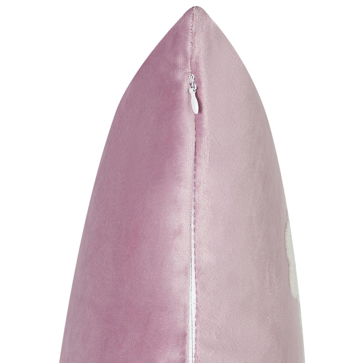 DEKOKISSEN 2er-Set Violett 45/45 cm Echinacea - Violett, Textil (45/45cm) - Beliani