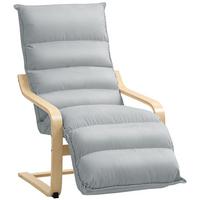 RELAXSSESSEL Sessel mit Verstellbar Fußteil, Armlehne für Wohnzimmer, Hellgrau - Hellgrau, Kunststoff (67/105/114cm) - HOMCOM
