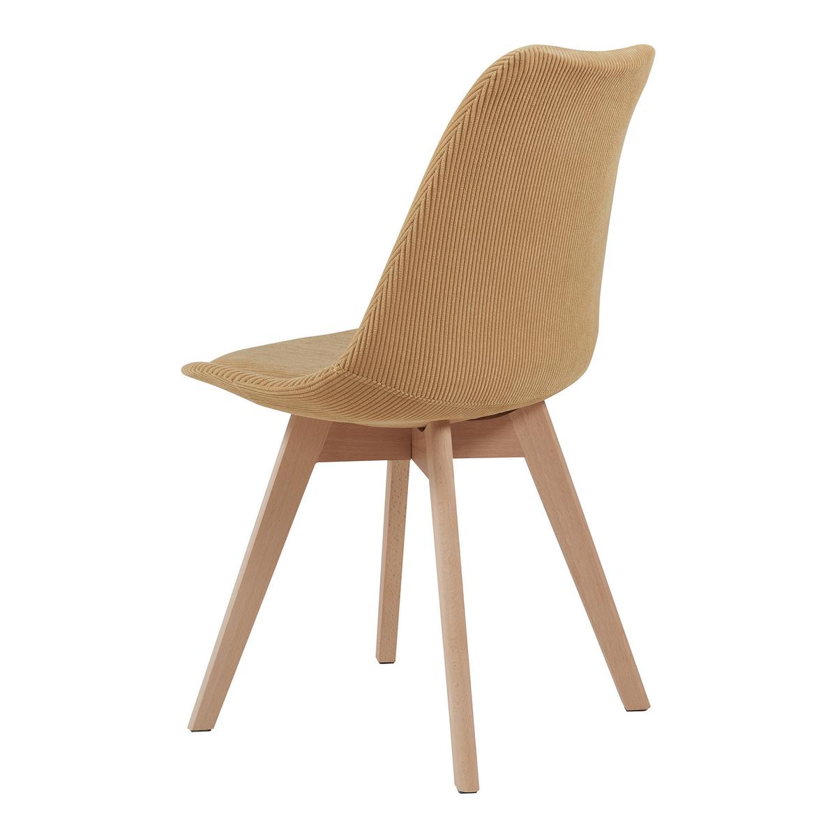 ESSZIMMERSTUHL-SET 2 TLG. Fläten - Gelb/Naturfarben, Holz/Kunststoff (49/82/54cm) - [en.casa]