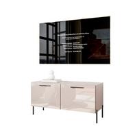 TV-ELEMENT AURA 100 KASCHMIR Hochglanz auf geraden schwarzen Beinen - Kaschmir/Schwarz, Holzwerkstoff (100/50/40cm) - Lookway