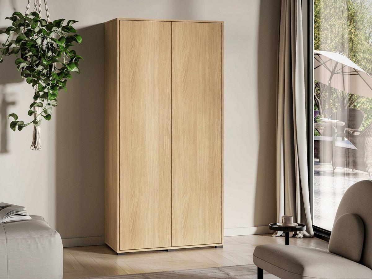KLEIDERSCHRANK Heggers Mavelie Eicheoptik, 91,6 cm - Eichefarben, Holzwerkstoff (91.6/189.6/52cm) - Selsey