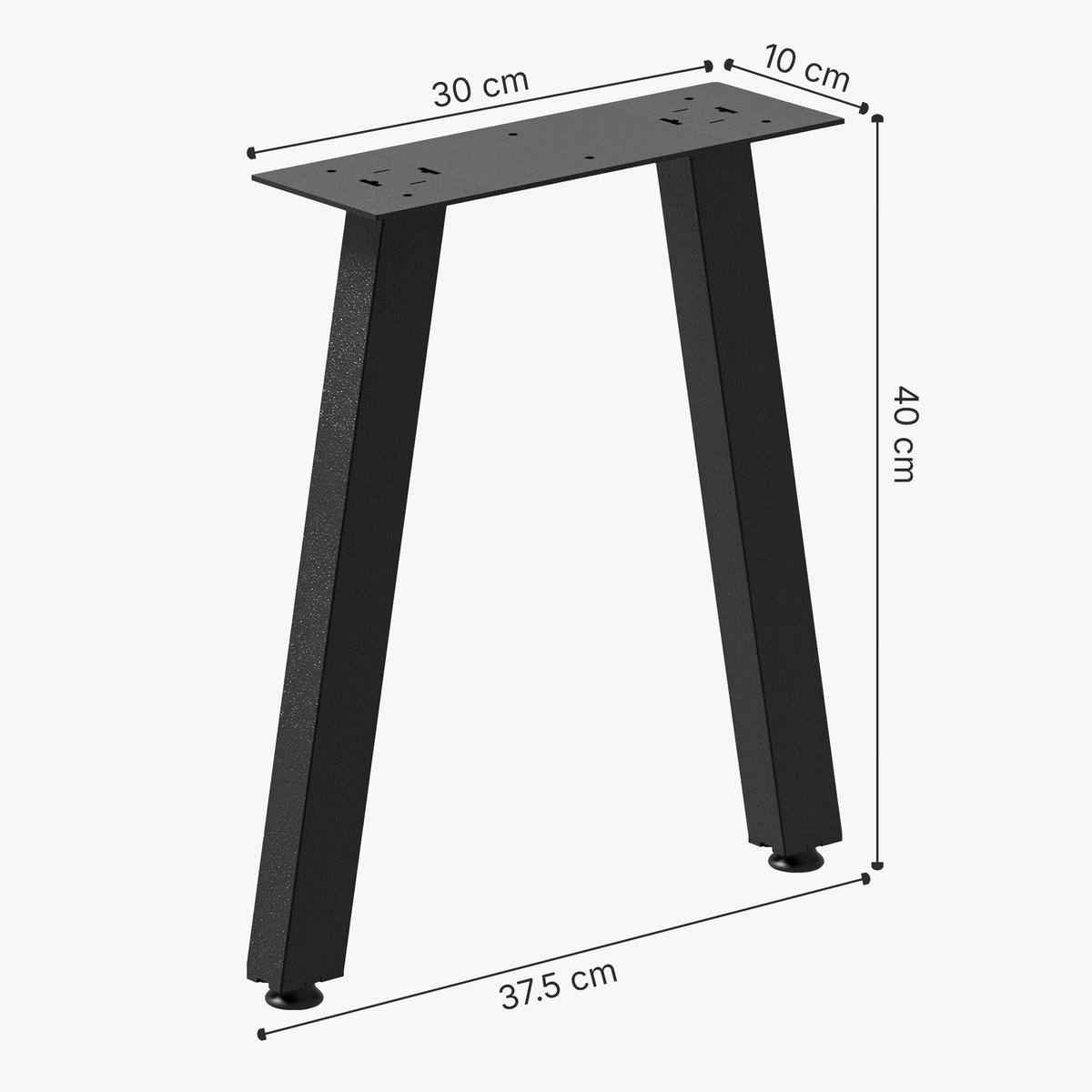 TISCHGESTELL-SET 2 TLG. Mariager - Schwarz, Metall (38/40/3cm) - [en.casa]
