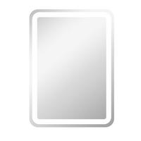 BADSPIEGEL, 50 x 70 cm LED Badezimmerspiegel mit 3 Lichtfarben, Touch-Schalter - Silberfarben, Glas (50/4/70cm) - HOMCOM