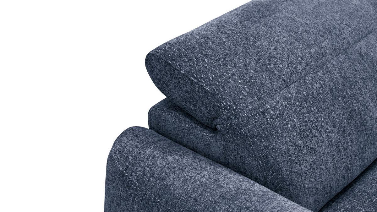 ECKSOFA NERO 4-Sitzer, dunkelblau - Schwarz/Dunkelblau, Holz/Textil (272/81/159cm) - Wozimo