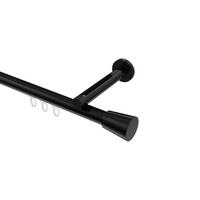GARDINENSTANGE INNENLAUF Siteno Sitra 480 cm (geteilt in 3 x 160 cm), 1-läufig, 20 mm Ø Schwarz - Schwarz, Metall (480cm) - INTERDECO