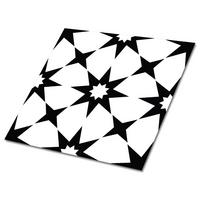 FLIESENAUFKLEBER 9 Stück 30x30 cm selbstklebend Sterne-Geometrie - Schwarz, Textil (30/1.6/30cm) - TULUP