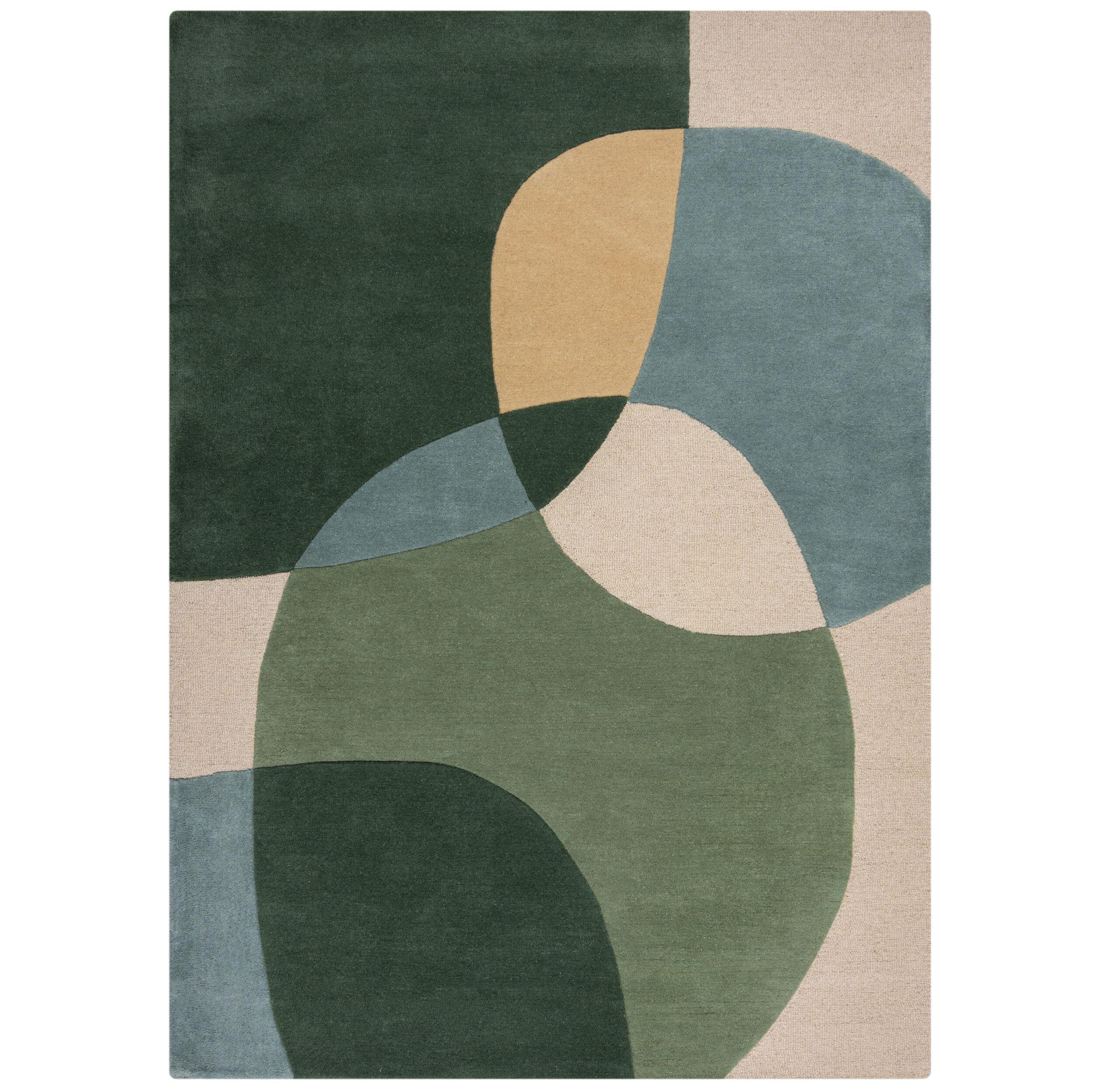 TEPPICH aus Wolle AIRE in Grün, abstrakt, 200 x 290 cm - Grün, Textil (290/200cm) - KADIMA DESIGN