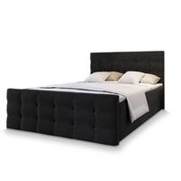BOXBETT AMON 180x200 cm mit Matratze und Topper - Schwarz - Schwarz, Holz (180/200cm) - MASSENO