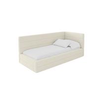EINZELLBETT Jugendbett mit Bettkasten und Matratze H3/H4, Links - BEMY 100x200 Beige - Champagner, Holzwerkstoff/Textil (100/200cm) - ALTDECOR