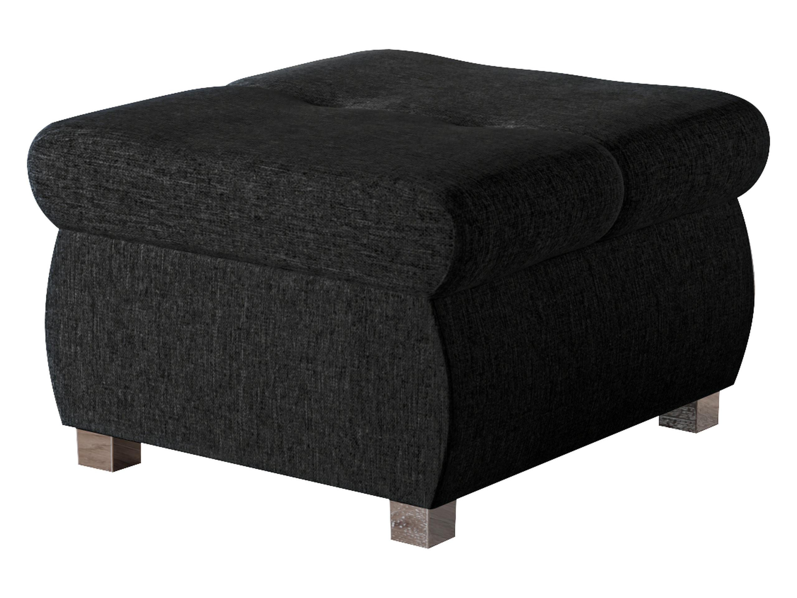POLSTERHOCKER Orkan Klein - Anthrazit/Silberfarben, Holz/Textil (60/39/60cm) - MIRJAN24