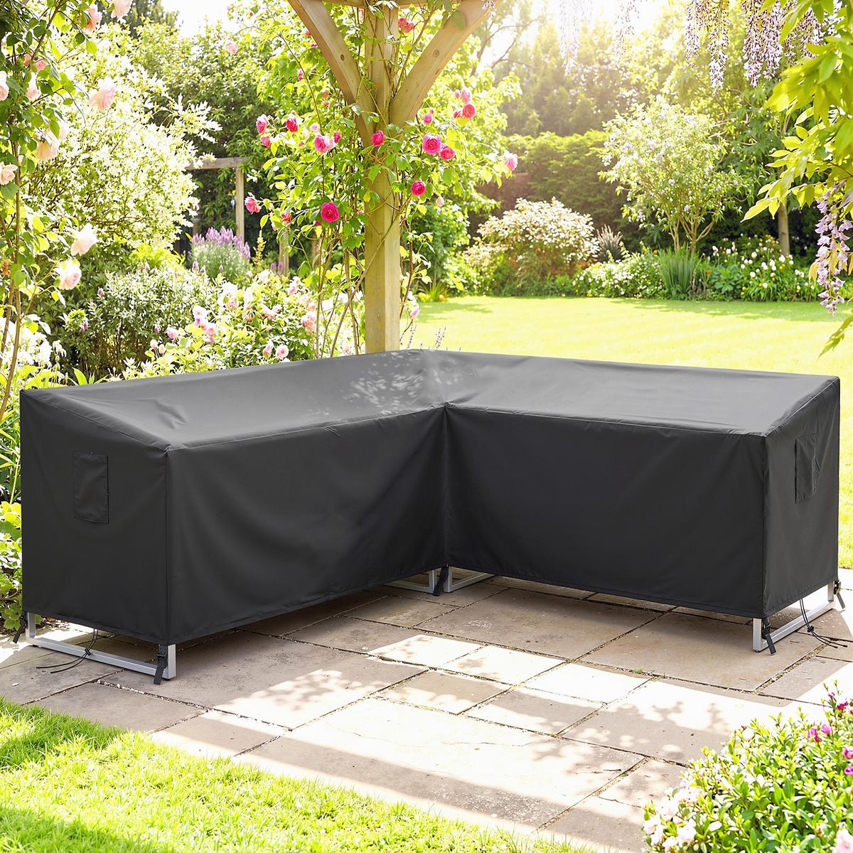 GARTENMÖBEL-ABDECKUNG 420D-Oxford-Gewebe Schwarz - Schwarz, Textil (216/78/216cm) - Outsunny