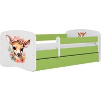 KINDERBETT Emily mit Schublade und Matratze, Grün 70x140 cm - Dunkelorange, Holzwerkstoff (140/70cm) - WFL GROUP
