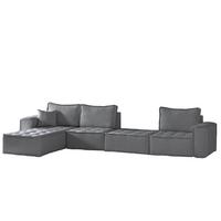 ECKSOFA Sande Xl In Alpine - Anthrazit, Holzwerkstoff/Textil (372/192cm) - Fun Möbel